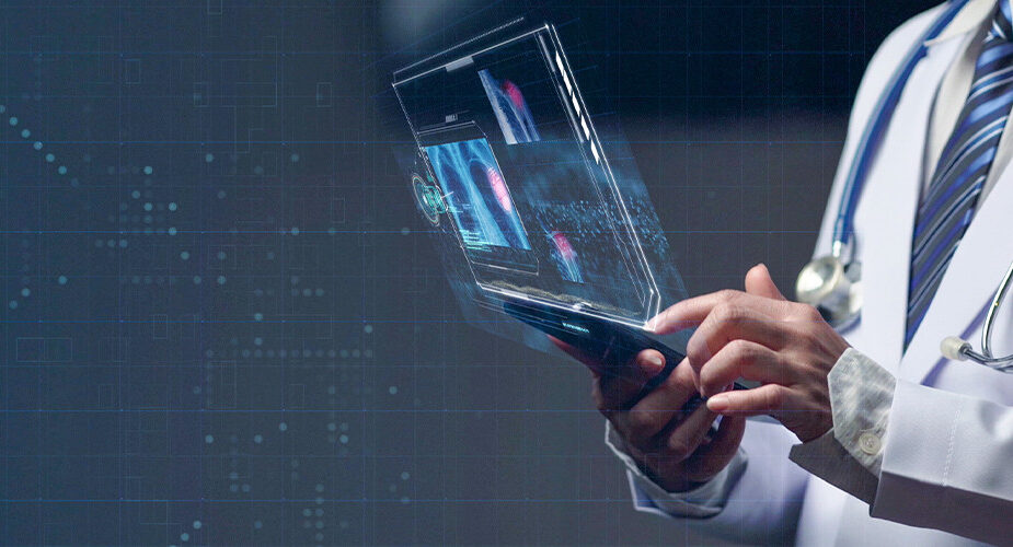 Doctor using futuristic tech