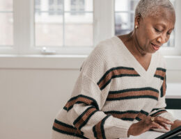 Older Adult on Tablet Device